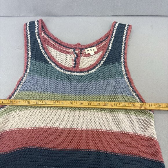 POL Sweater Sleeveless Tank Women’s Sz Large Color Block Stripped, Lightweight - Picture 5 of 8